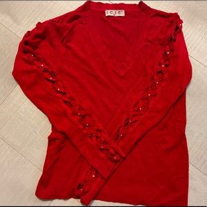 NWOT💋sexy red cut out arm design sweater
